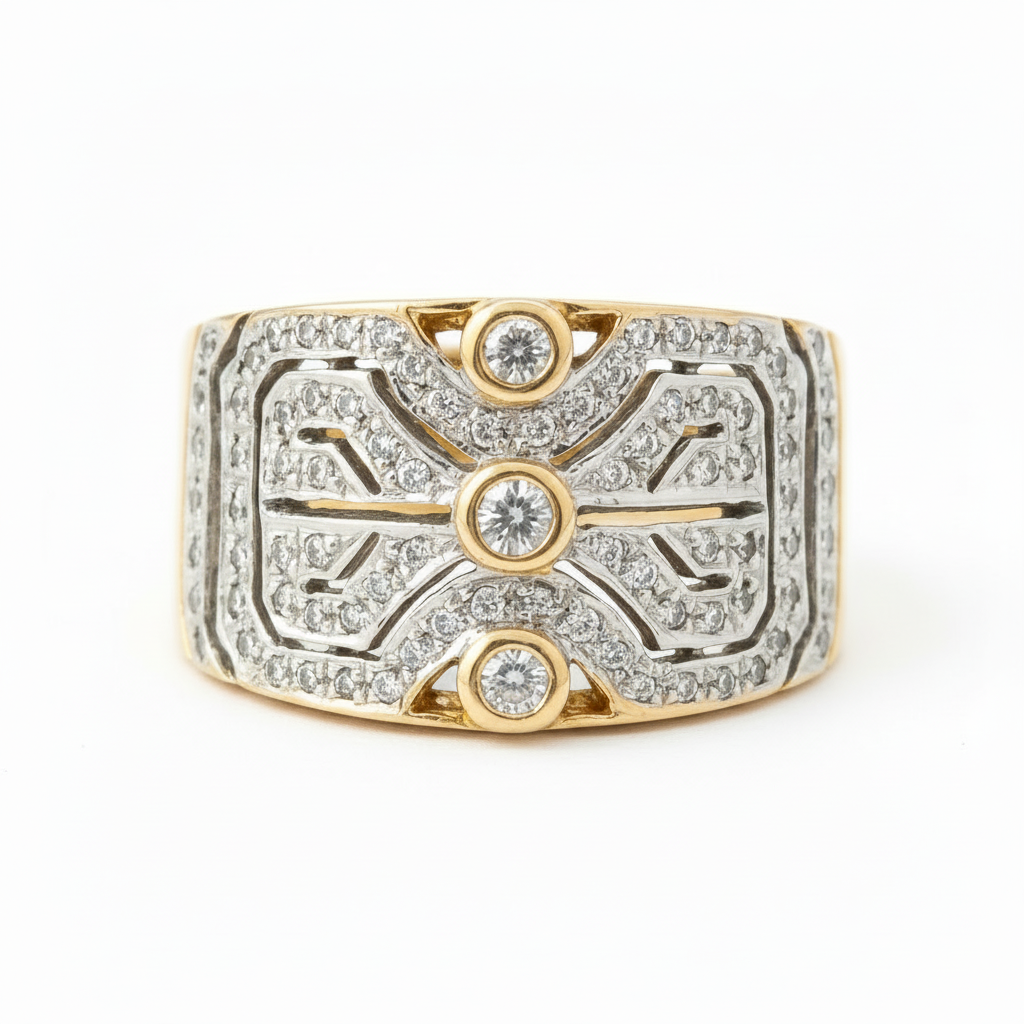Anillo frontal centrado fondo blanco