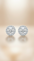 Pendientes de oro blanco y Diamantes naturales