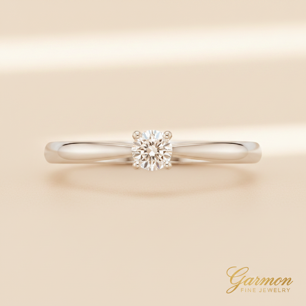 Solitario Oro Blanco 18K Brillante 0,15ct
