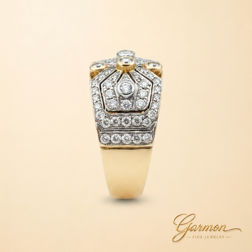 Anillo Diamantes Vintage Oro Amarillo — vista lateral — GARMON Fine Jewelry