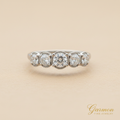 Sortija Cinquillo Oro Blanco 18K 5 Diamantes Naturales 0,40ct