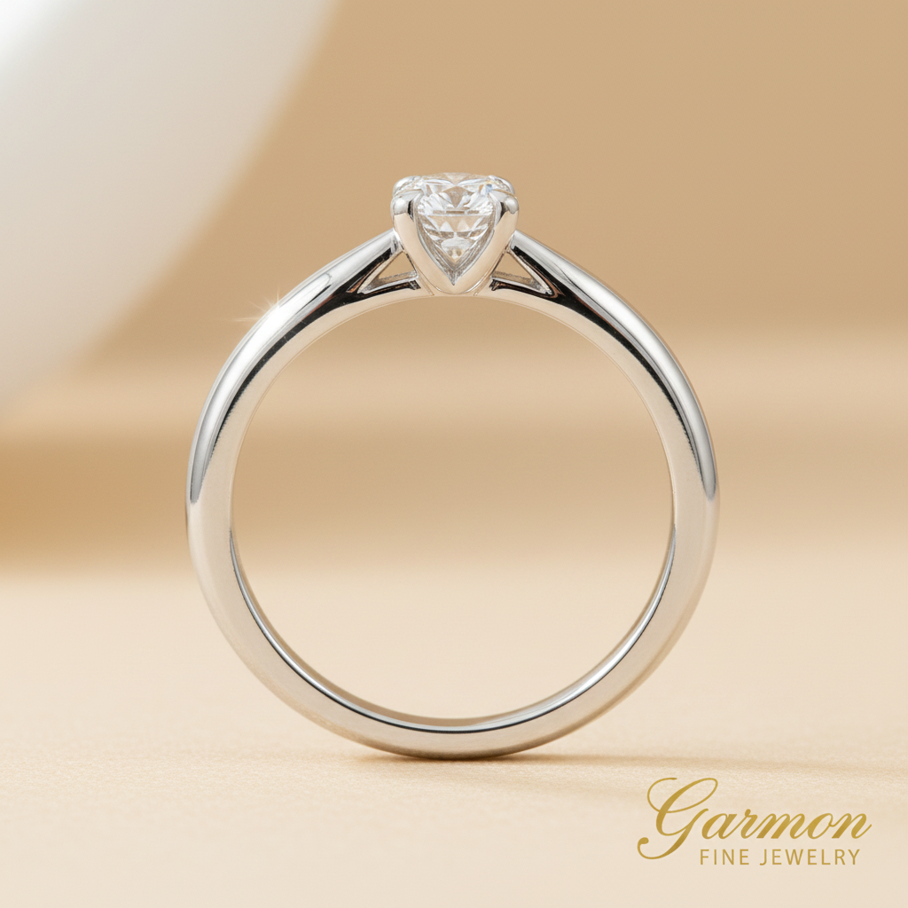 Solitario Oro Blanco 18K Brillante 0,15ct